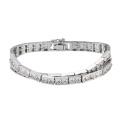 74671 xuping moda imitação de jóias cor prata tênis pulseira de diamantes